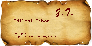 Gácsi Tibor névjegykártya